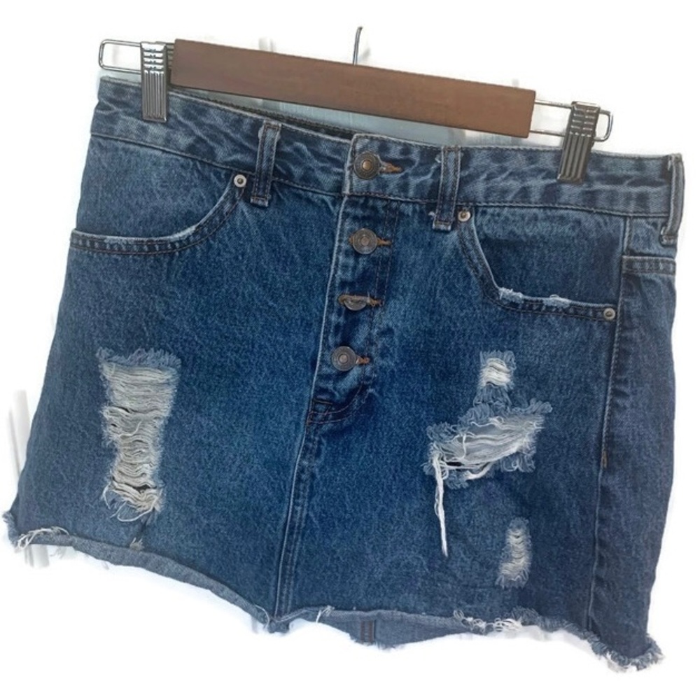 Forever 21 button-fly mini denim skirt size 27